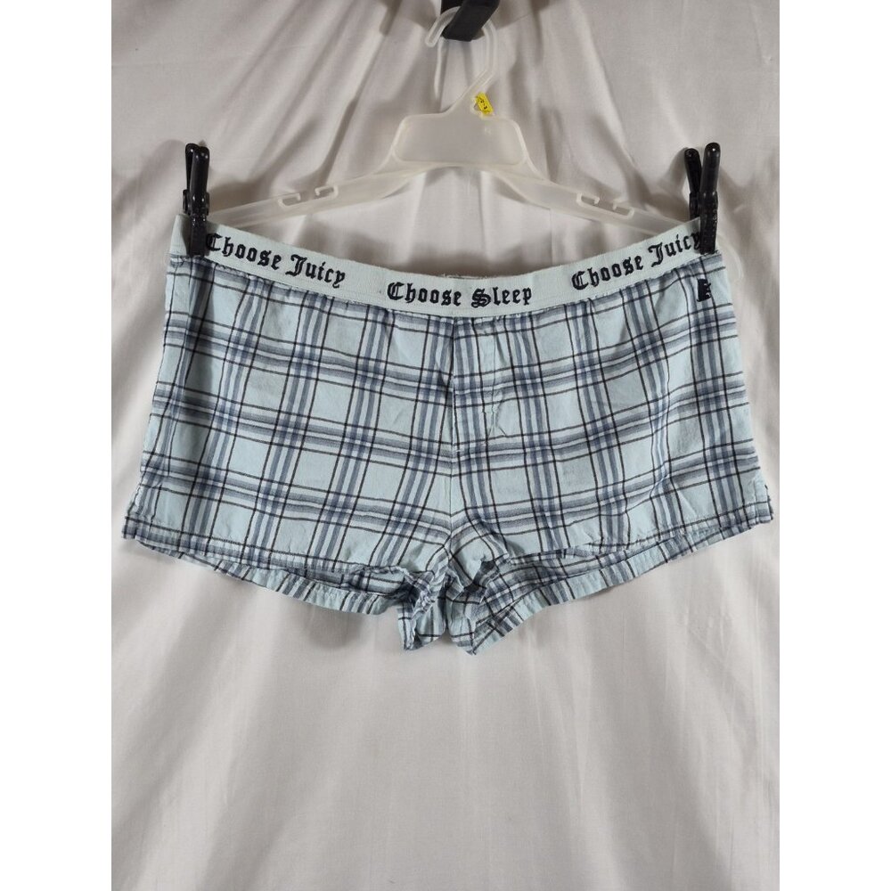 Juicy Couture Women's Blue 100% COTTON Plaid PJ Bottoms or Shorts Size L